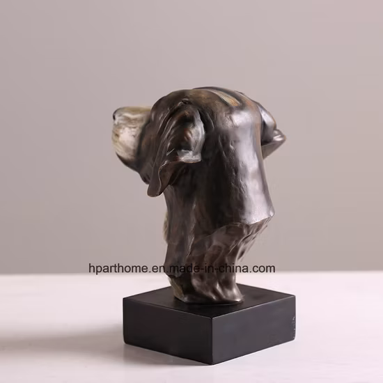 Garden Sculpture Dog Head Resin Animal Figurine Statue Ornament