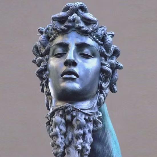 Greek Mythology Lost Wax Bronze Medusa Sculpture The Gorgon Head Bust Statue