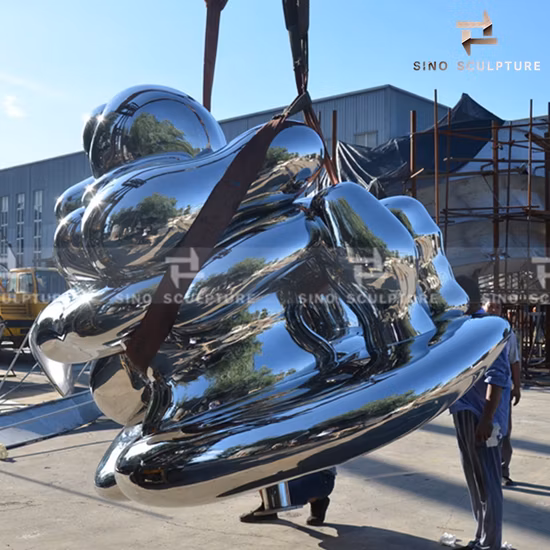 Museum Level Mirror Polished Stainless Steel Sculpture Artworks