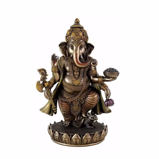Custom Design Lost Wax Cast Bronze Hindu God Sculpture Life Size Ganesha Bronze Statue