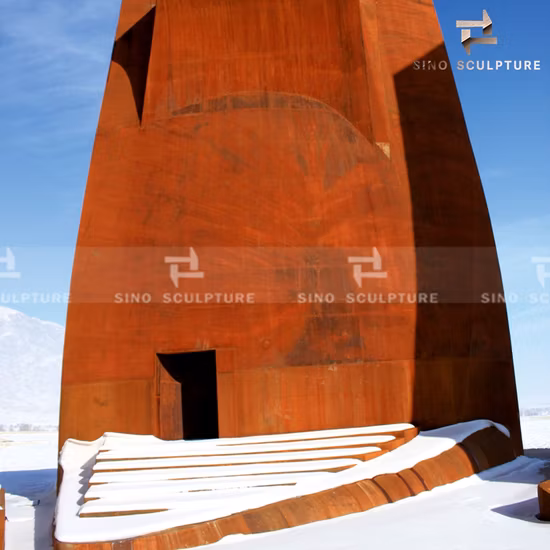 Architectural Steel Sculpture with Natural Rust Surface