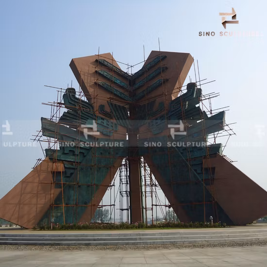 Huge Outdoor Copper Sculpture with Surface Patina