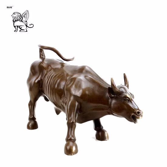 Garden Decoration Life Size Bronze Wall Street Bull Statue for Sale/Large Animal Bronze Wall Street Bull Statue Bsac-057