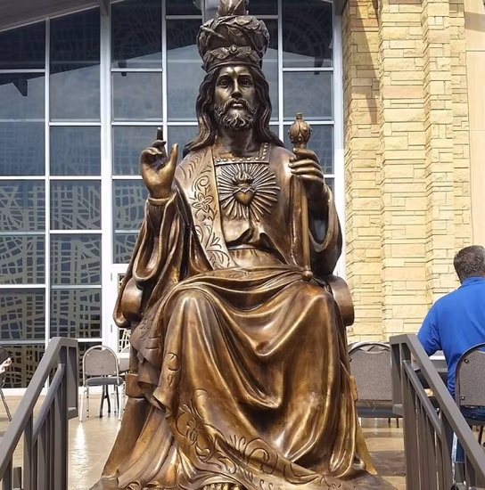 Garden Bronze Religious Saint Joseph Statue Life-Size for Sale