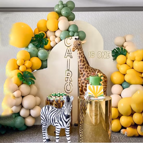 Garden Decoration Life Size Jungle Safari Animal Elephant Giraffe Statue for Sale